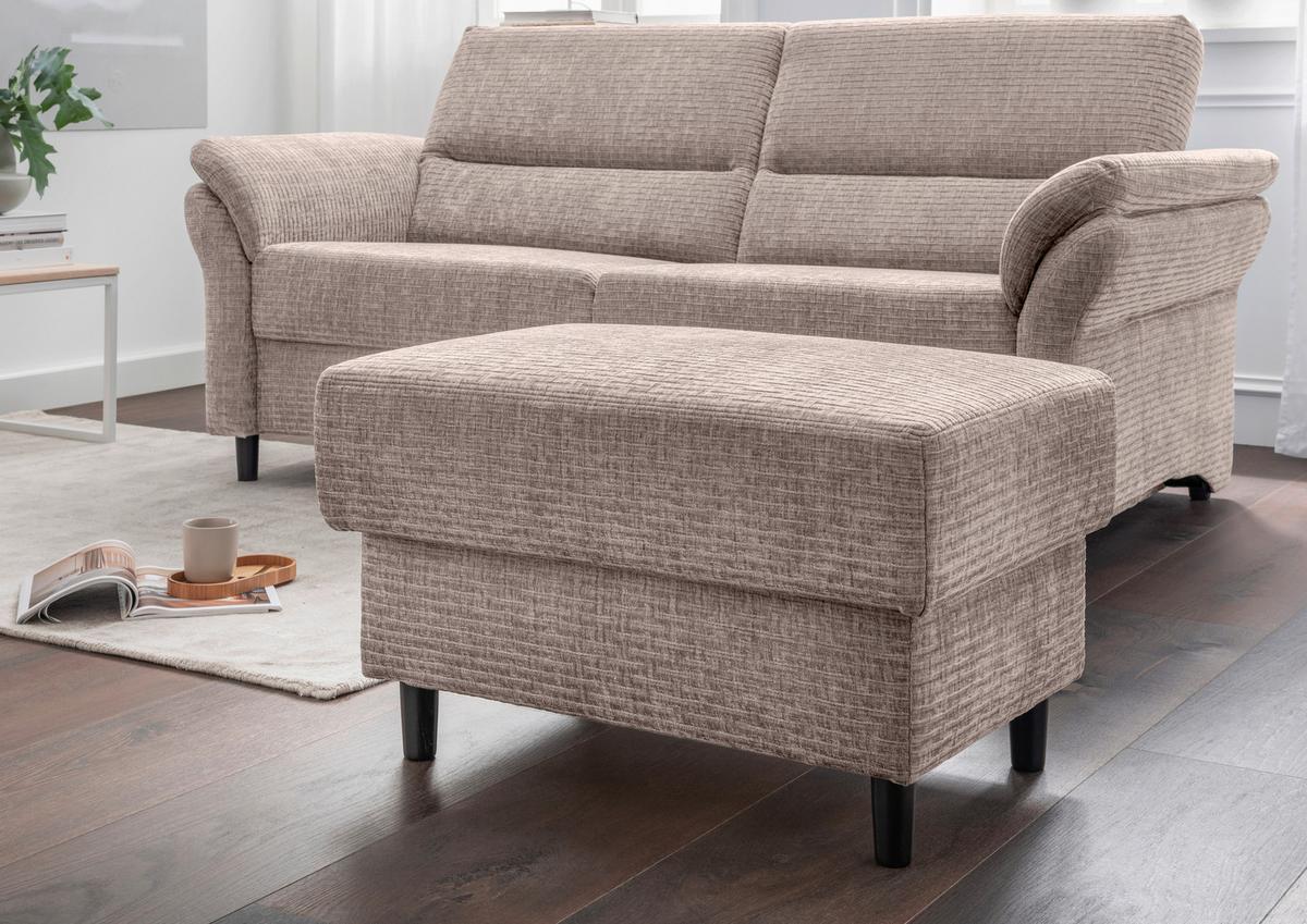 Hocker Cavoli, Beige B: 76 cm - Beige/Schwarz, MODERN, Textil (76/46/55cm) - Livetastic