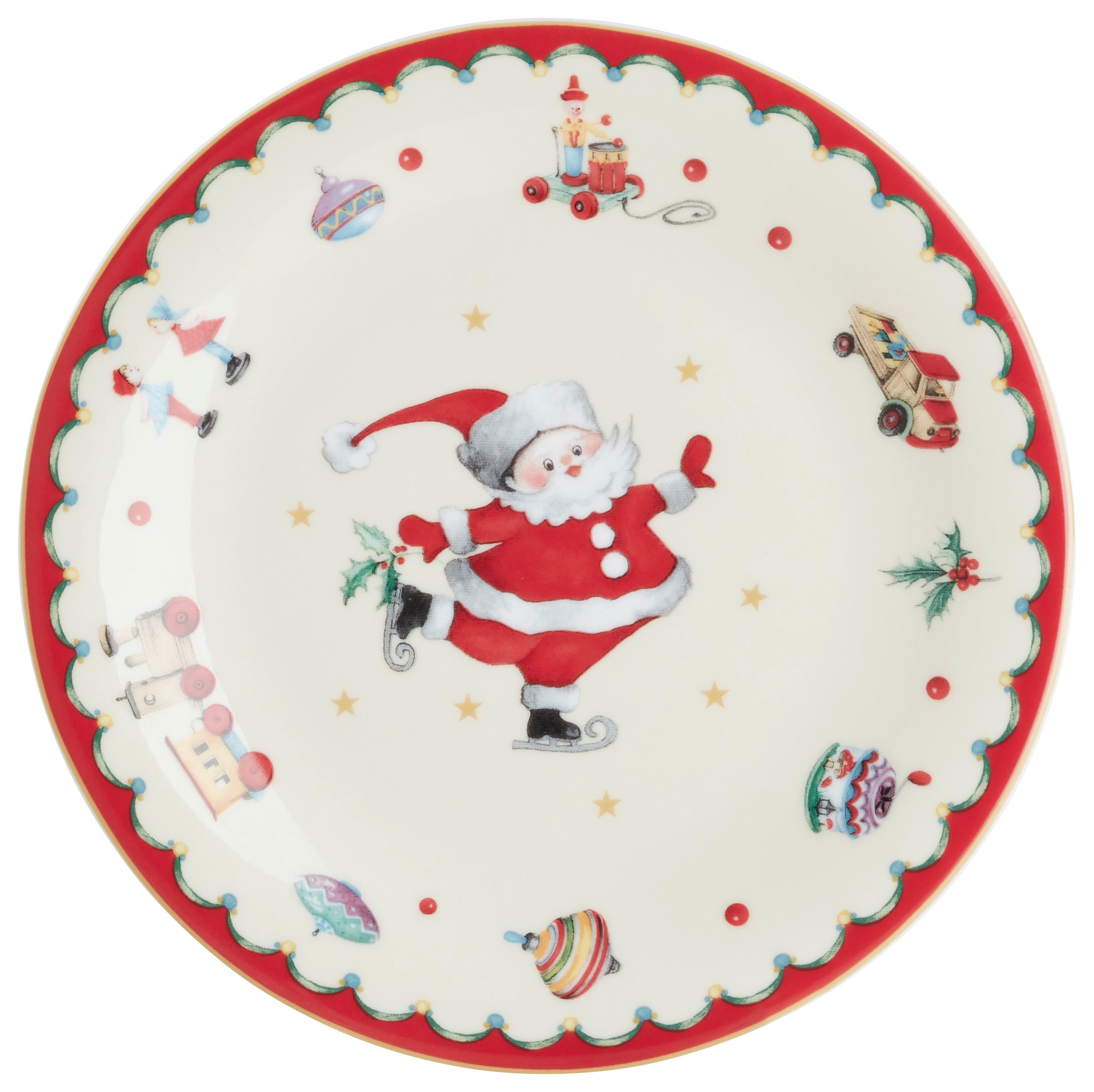 Dezertní talířek XMAS - bílá/červená, Konvenční, keramika (21/2,1cm) - Mömax