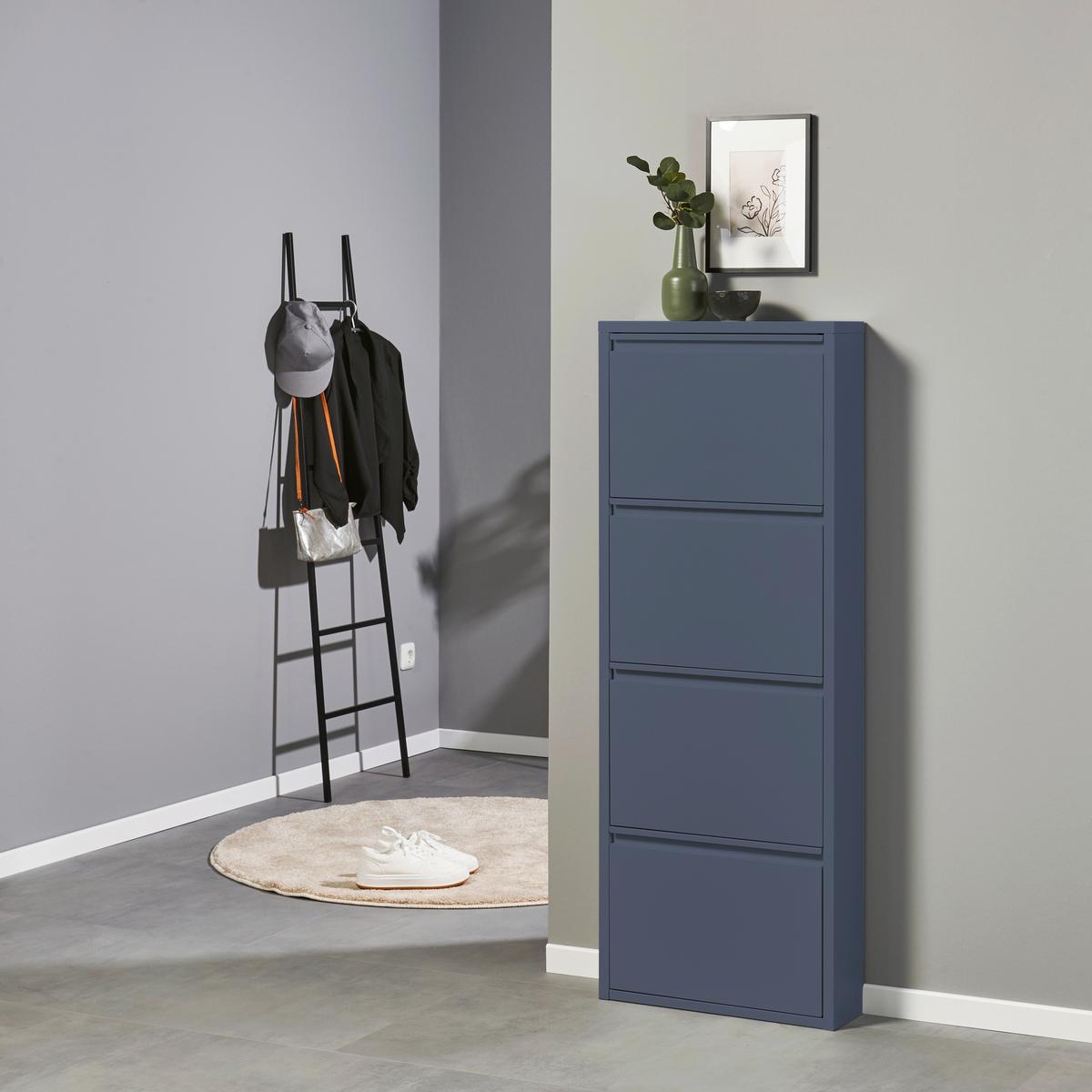 VÝKLOPNÁ SKRINKA NA TOPÁNKY BERT BLAU - modrá, Modern, kov (51/137/16cm) - Boxxx