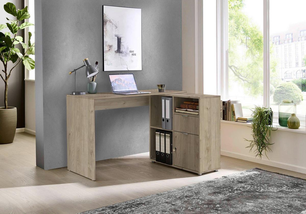 Schreibtischkombination Leni Eiche Dekor L: 110cm - Eichefarben, MODERN, Holzwerkstoff (110/85/74cm) - MID.YOU