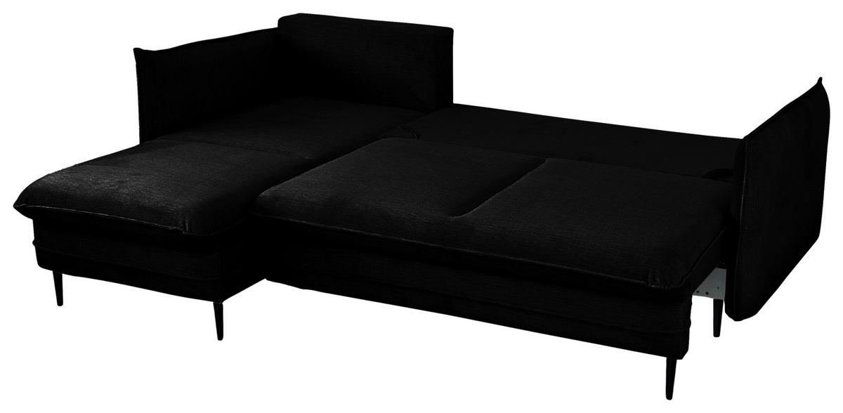 Ecksofa mit Bettkasten Melody Schwarz S: 170x235 cm - Schwarz, Design, Textil (170/235cm) - MID.YOU