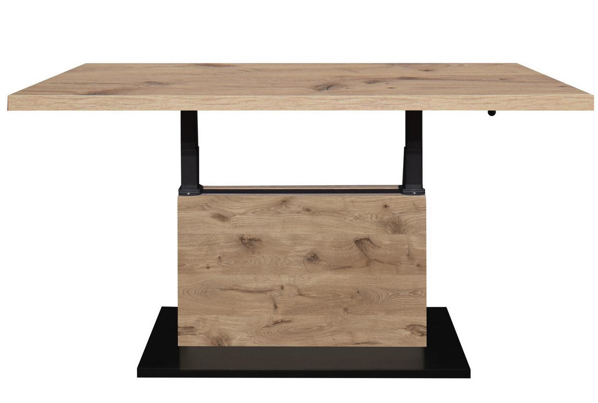 Couchtisch Lift Eiche Artisan/Schwarz B: 120cm - Eichefarben/Schwarz, Design, Holzwerkstoff/Metall (120/55-69/70cm) - MID.YOU