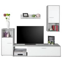 Vitrinkombináció Aran - világosszürke/fehér, Modern, faalapú anyag (221/183,5/40cm) - Best Price