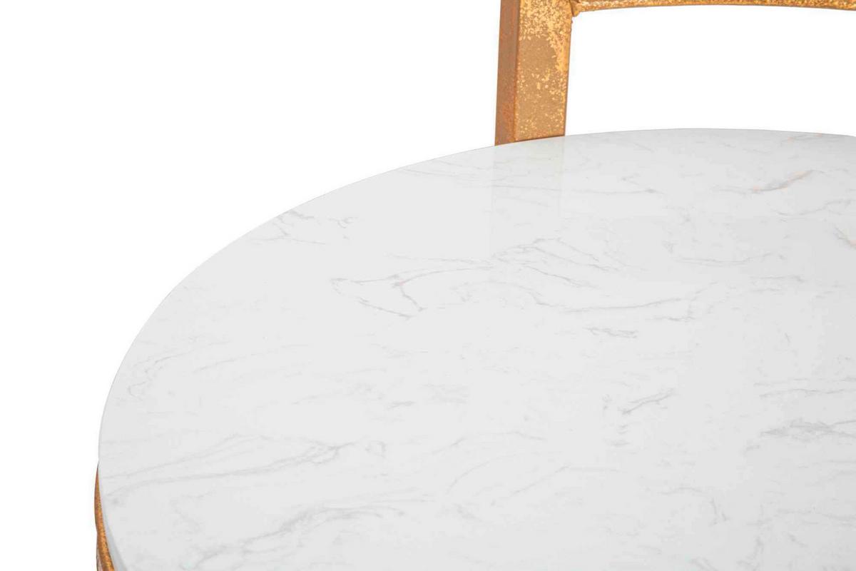 Couchtisch Marble Goldfarben, Weiß B: 40 Cm - Goldfarben/Weiß, Basics, Stein/Metall (40/50/43cm)