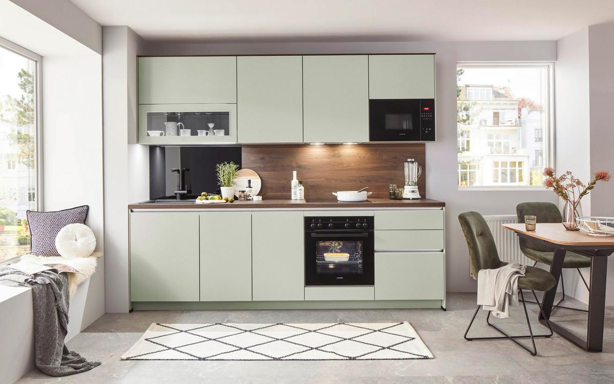 Küchenblock Sidney - Walnussfarben/Grau, Basics, Holzwerkstoff (272cm) - Vertico