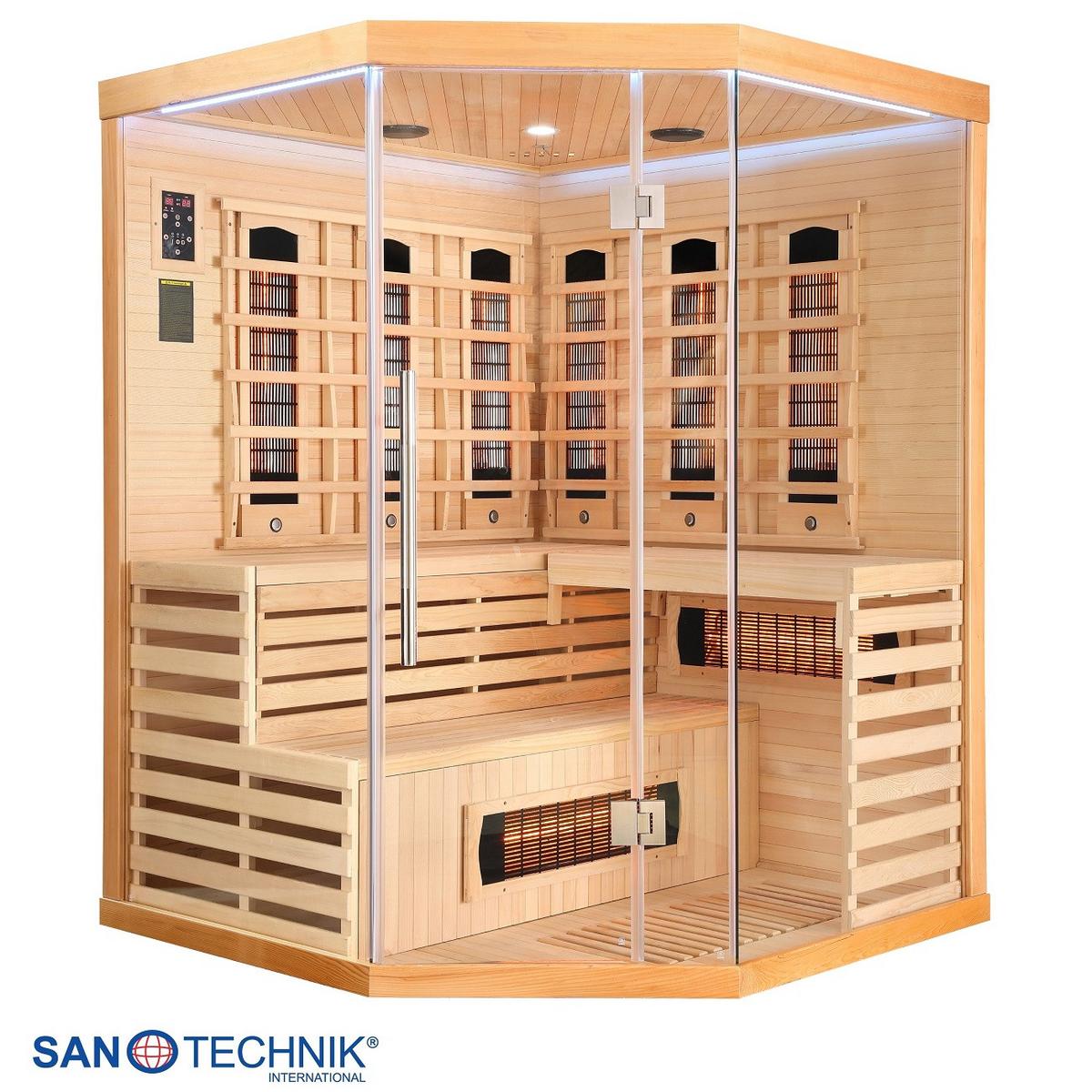 Infrarotkabine 4 Personen BHT: 150x200x150 cm Deluxe - Braun, MODERN, Holz (150/200/150cm) - Sanotechnik