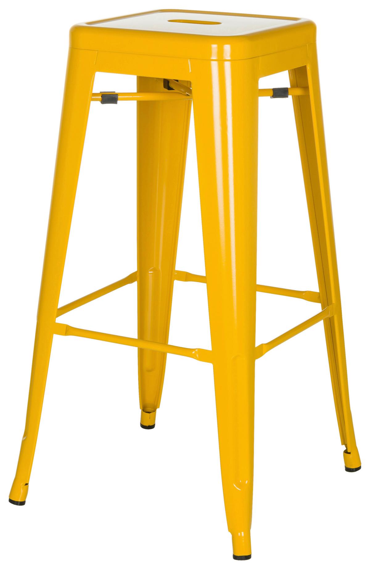 Barhocker Vantaggio High stapelbar Gelb bis 150 kg - Gelb, Basics, Metall (44/77/44cm) - MID.YOU