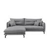 Ecksofa Lava - Schwarz/Grau, Design, Textil (180/255cm) - Livetastic