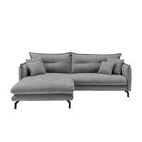 Ecksofa Lava - Schwarz/Grau, Design, Textil (180/255cm) - Livetastic