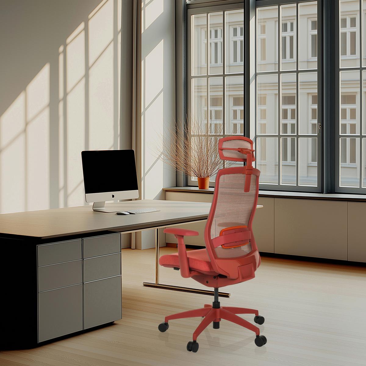 Kopfstütze Rot B: 29 cm - Rot, MODERN, Kunststoff/Textil (29/15-30/12cm) - MID.YOU