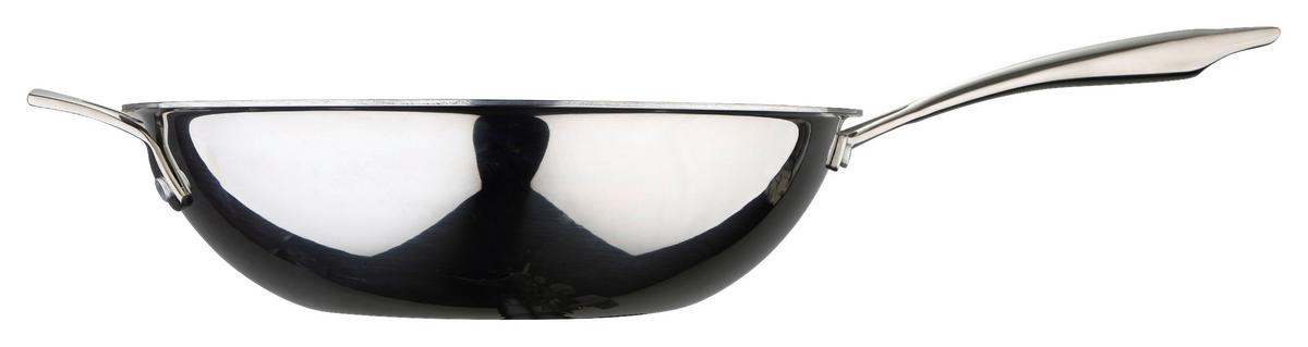Wok Hi-Tech 3 Ø 53 cm Edelstahl Antihaftbeschichtet - Edelstahlfarben/Schwarz, Basics, Metall (53/29,5/9cm) - Masterpro