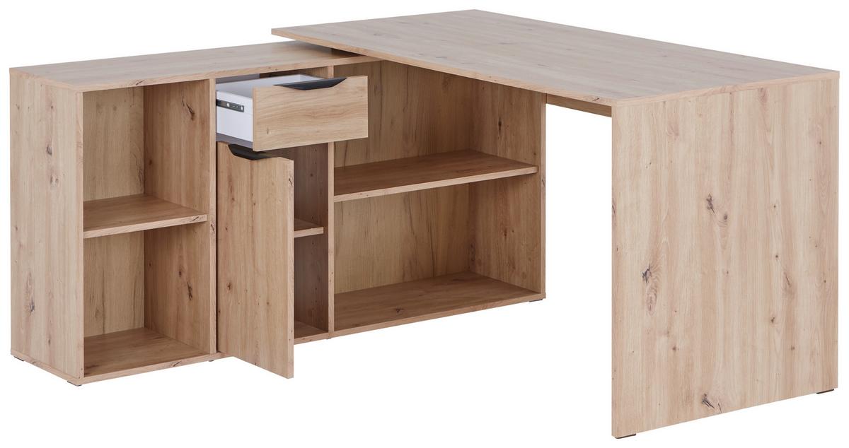 Schreibtisch Mx 195 - Eiche Artisan/Weiß, MODERN, Holzwerkstoff (136,8/74,2/135cm)