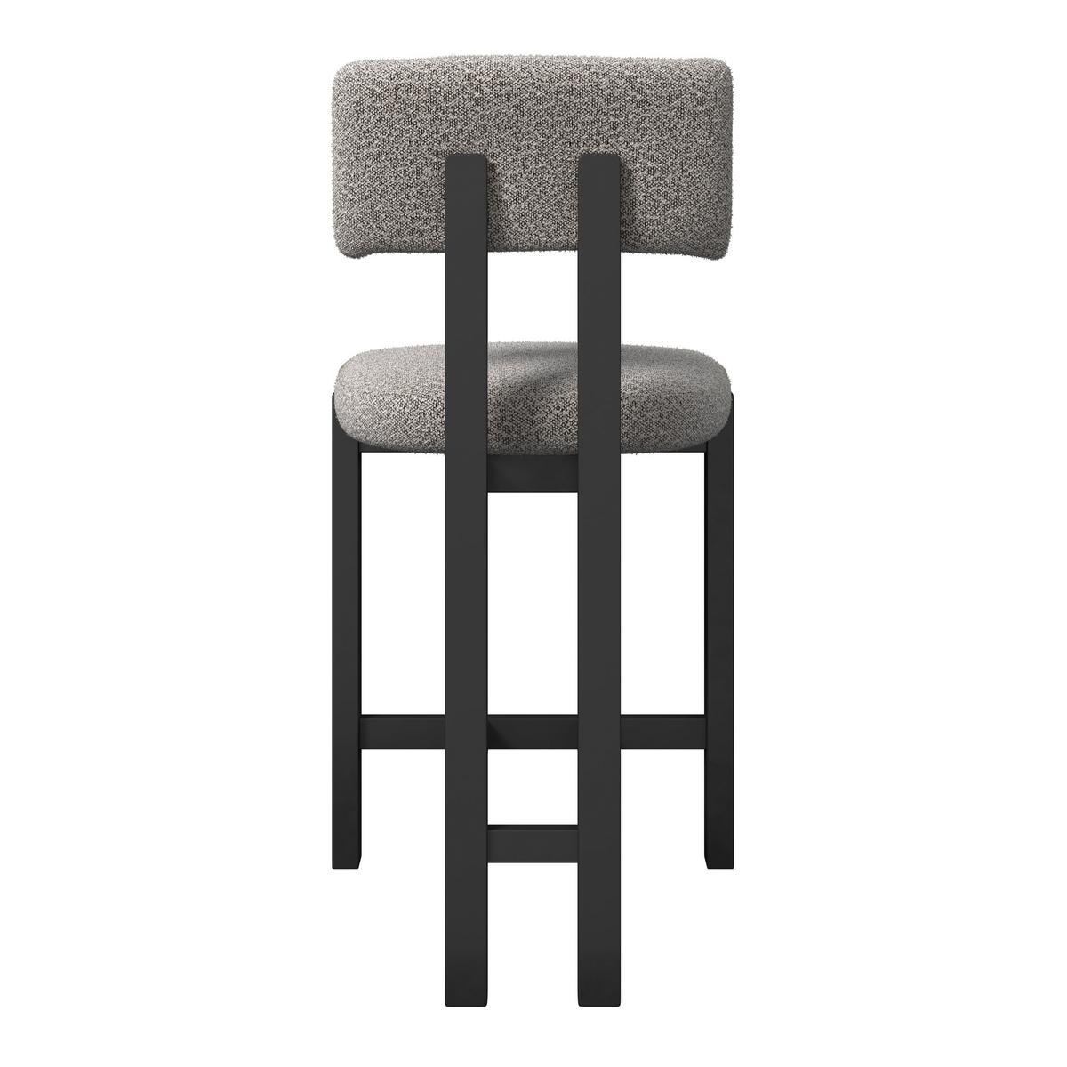 BAROVÁ STOLIČKA JONNA - čierna/svetlosivá, Modern, drevo/textil (51/102/54cm) - Bessagi Home