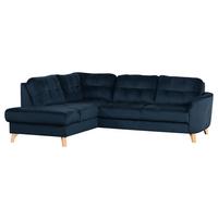 Ecksofa Nordic Dunkelblau S: 190x236 cm - Buchefarben/Dunkelblau, Design, Textil (190/236cm) - Livetastic