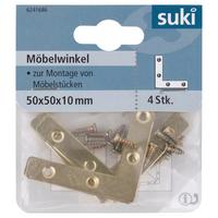 Winkelverbinder-Set 4-Tlg. 50x50x10 mm Stahl - Goldfarben, Metall (5/1/5cm) - Suki