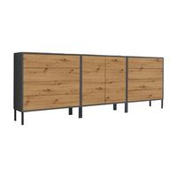 Sideboard Mailand4b:237cmeiche/anthrazit - Anthrazit/Eiche Artisan, MODERN, Holzwerkstoff (237/86/33cm) - MID.YOU