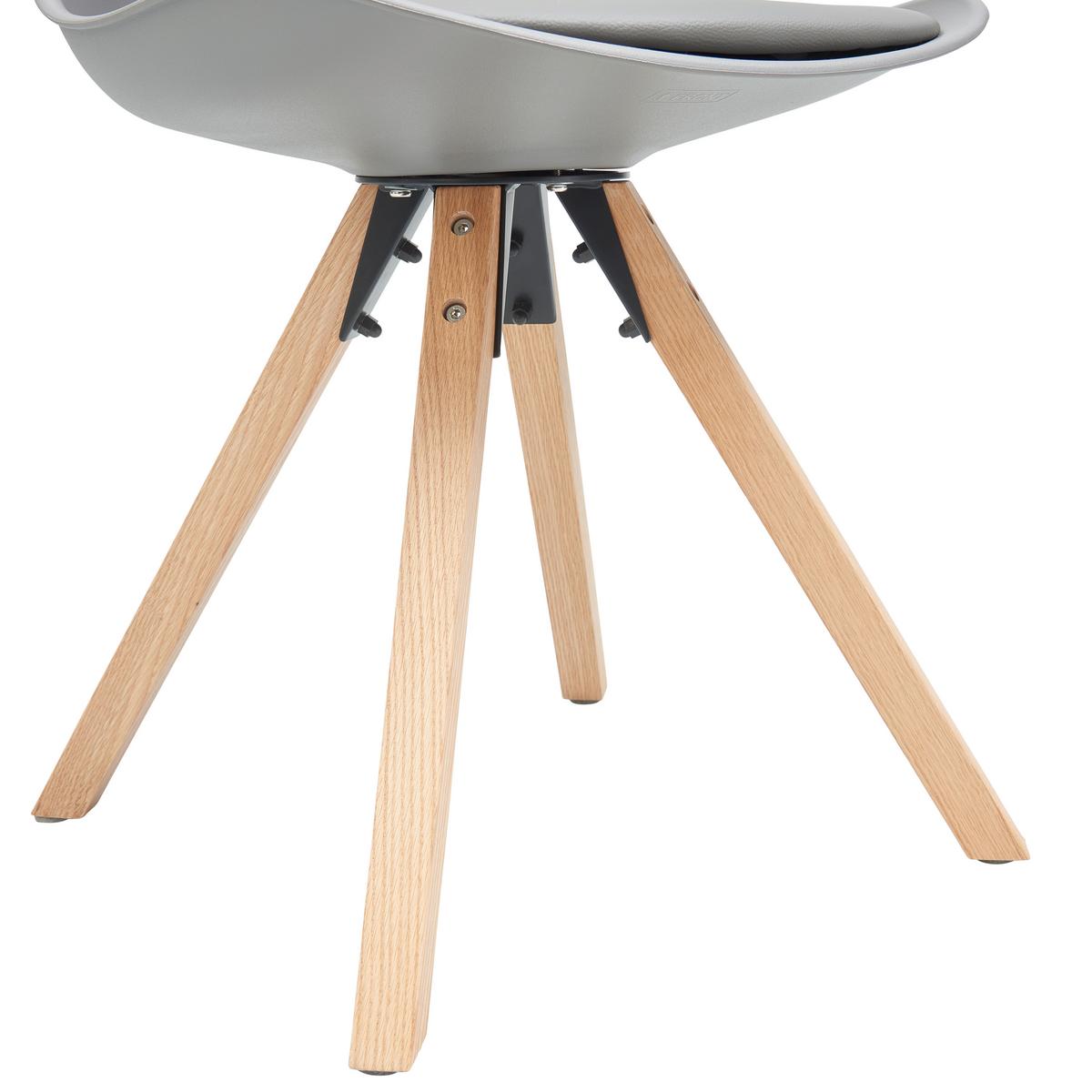 Schalenstuhl Vilnius Grau - Naturfarben/Grau, LIFESTYLE, Holz/Kunststoff (48,5/84/55cm) - MID.YOU