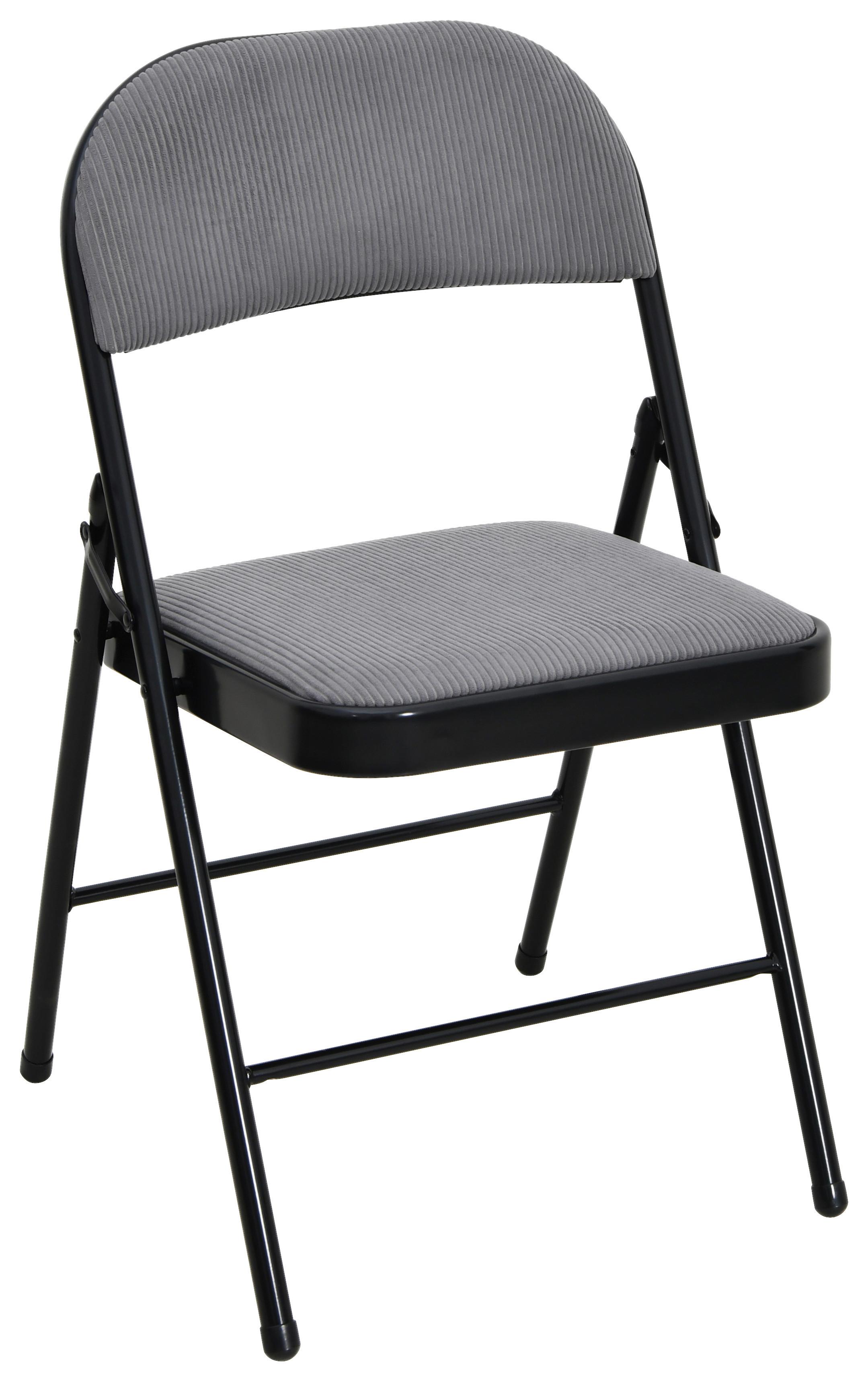 SKLÁDACÍ ŽIDLE WALTER - šedá/černá, Moderní, kov/textil (46,5/79/49cm)