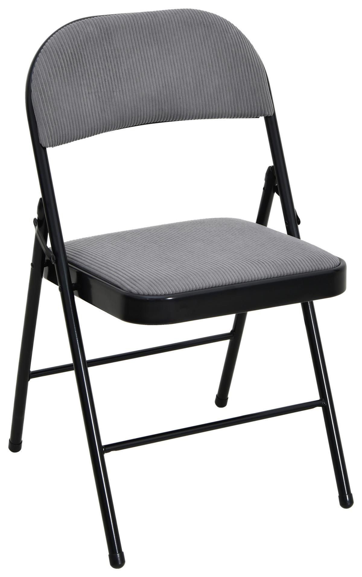 Összecsukható Szék Walter - fekete/szürke, Modern, textil/fém (46,5/79/49cm)