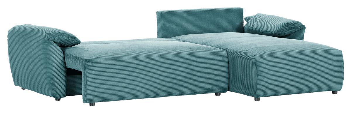 Ecksofa Cuty Petrol S: 266x180 cm - Petrol/Schwarz, KONVENTIONELL, Textil (266/180cm) - MID.YOU