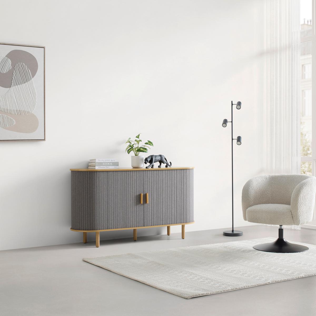 ŠIROKÁ KOMODA ARVID -EXKLUSIV- - sivá/prírodná farba, Modern, drevo/kompozitné drevo (140/75/40cm) - Mömax