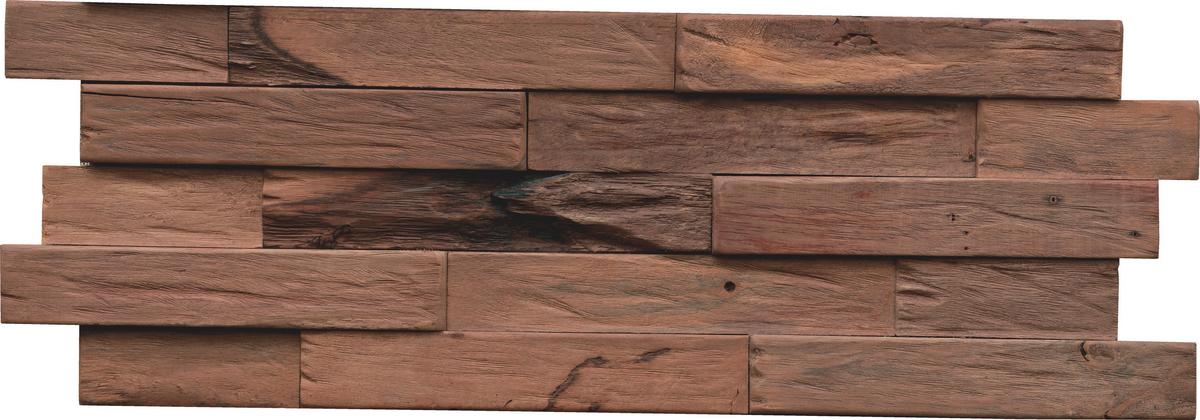 Wandverkleidung Driftwood Hevea Mindanao - Braun, Basics, Holz (56/20/1.8cm)