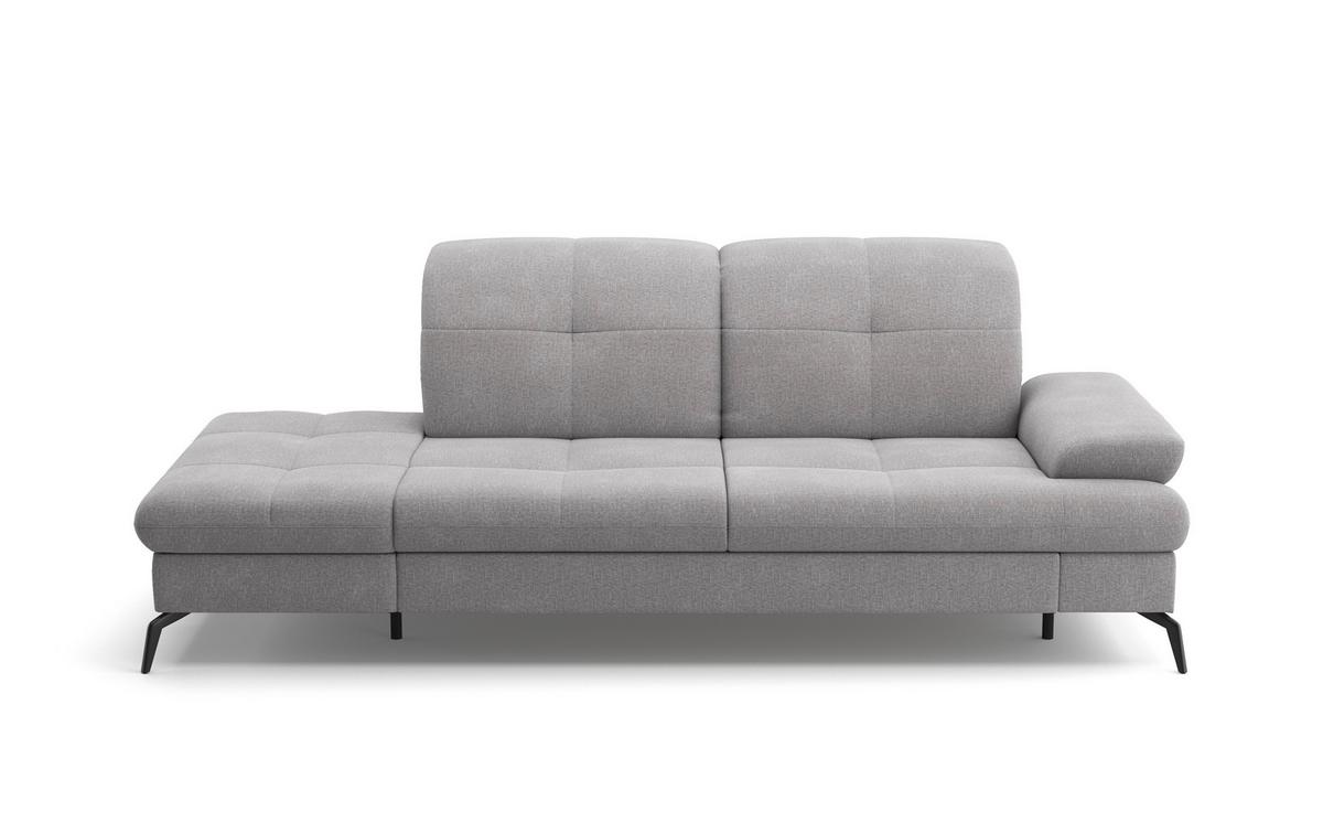 Récamiere Amica E, Hellgrau B: 231 Cm - Hellgrau/Schwarz, KONVENTIONELL, Textil (231/90/122cm) - Sit & More