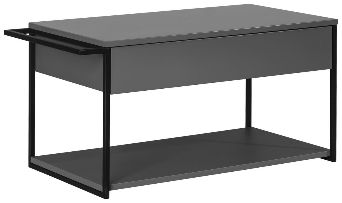 Waschtischunterschrank New York B: 87,5 cm Grau - Schwarz/Grau, MODERN, Holzwerkstoff/Metall (87,5/43,5/47,5cm) - MID.YOU