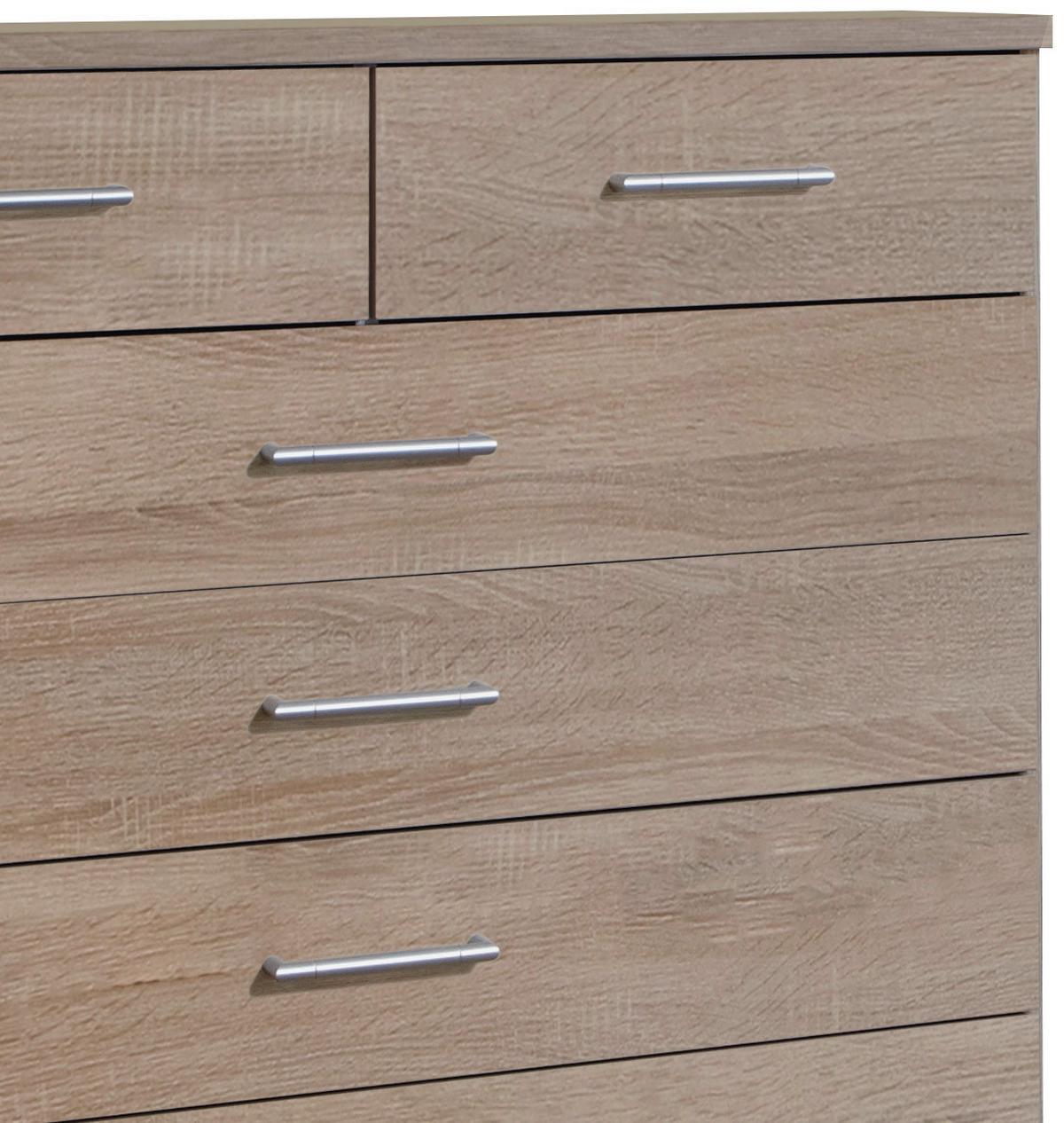 Komoda OSAKA šírka 91cm - farba duba/hliníková, Konventionell, kompozitné drevo/plast (91/106/40cm) - MID.YOU