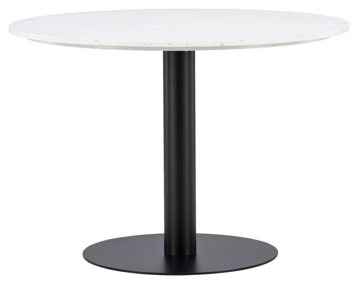 Esstisch Razzia - Schwarz/Weiß, Design, Stein/Metall (106/106/75cm) - Livetastic