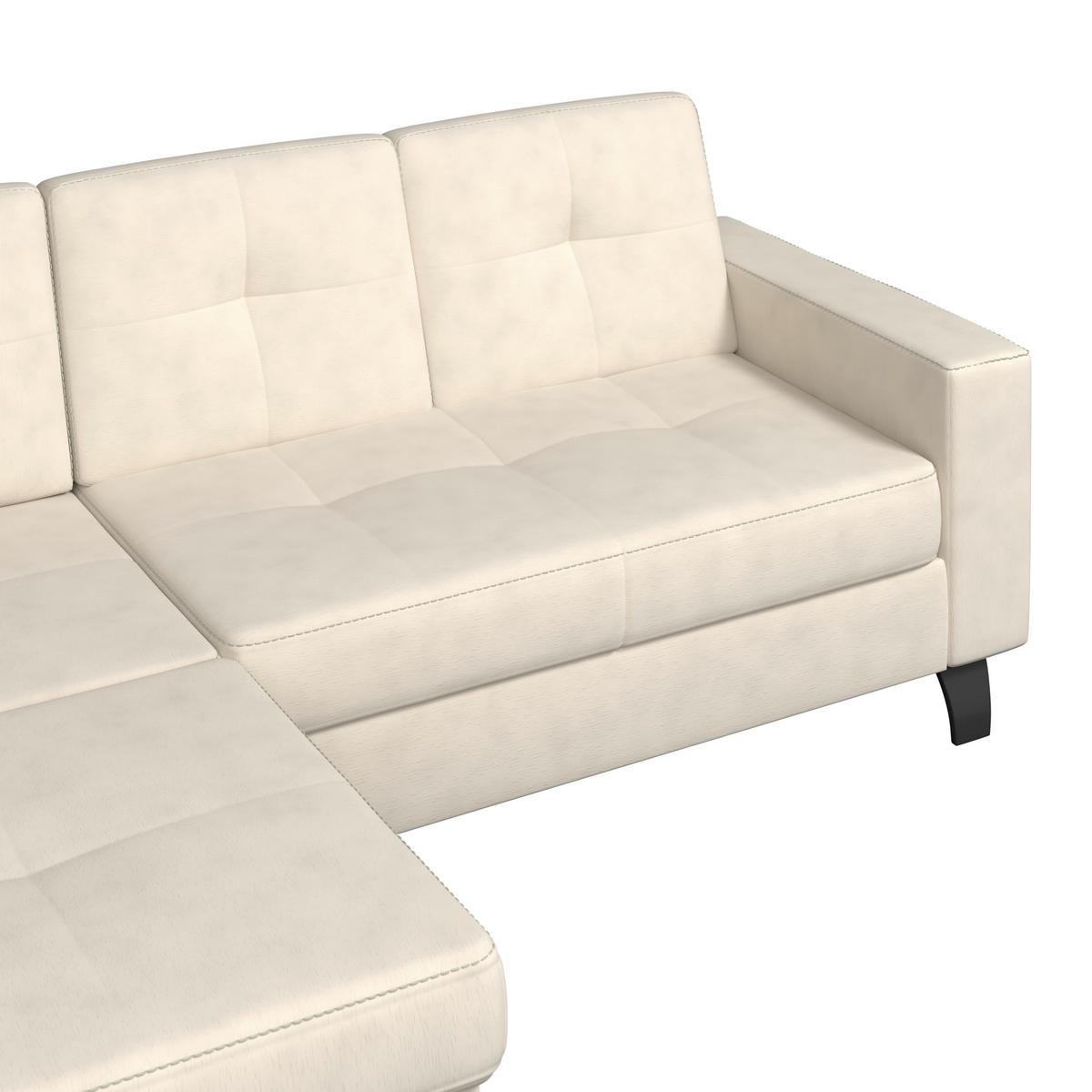 Ecksofa Varese naturfarben, B: 164 cm - Beige/Schwarz, KONVENTIONELL, Textil (164/239cm) - James Wood