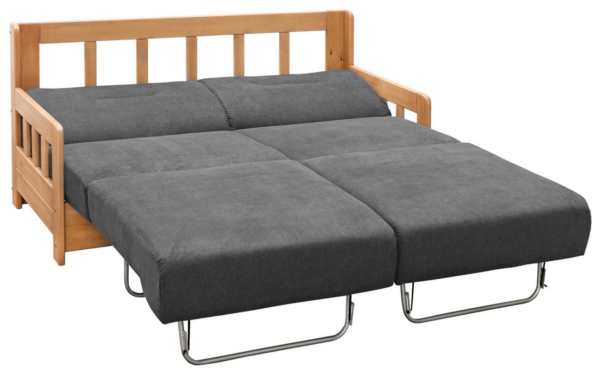2-Sitzer-Sofa mit Schlaffunkt. Camino Holzkorpus Anthrazit - Anthrazit/Kieferfarben, KONVENTIONELL, Holz/Textil (154/88/90cm) - Livetastic