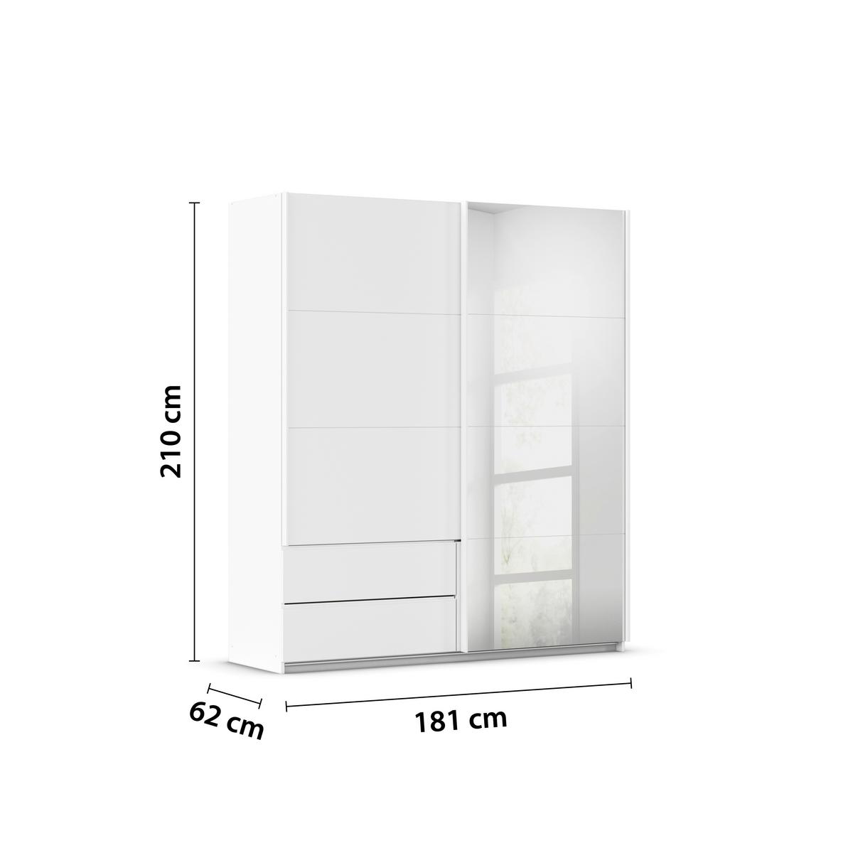Schwebetürenschrank Karpo - Weiß, KONVENTIONELL, Holzwerkstoff (181/210/62cm)