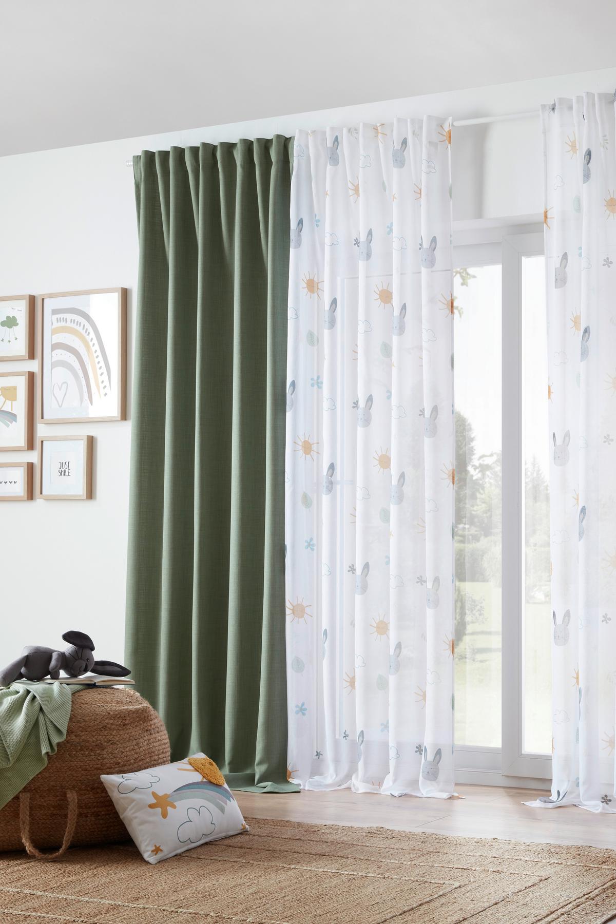 HOTOVÝ ZÁVES Leo, 135/255cm, zelená - olivovozelená, textil (135/255cm) - Premium Living