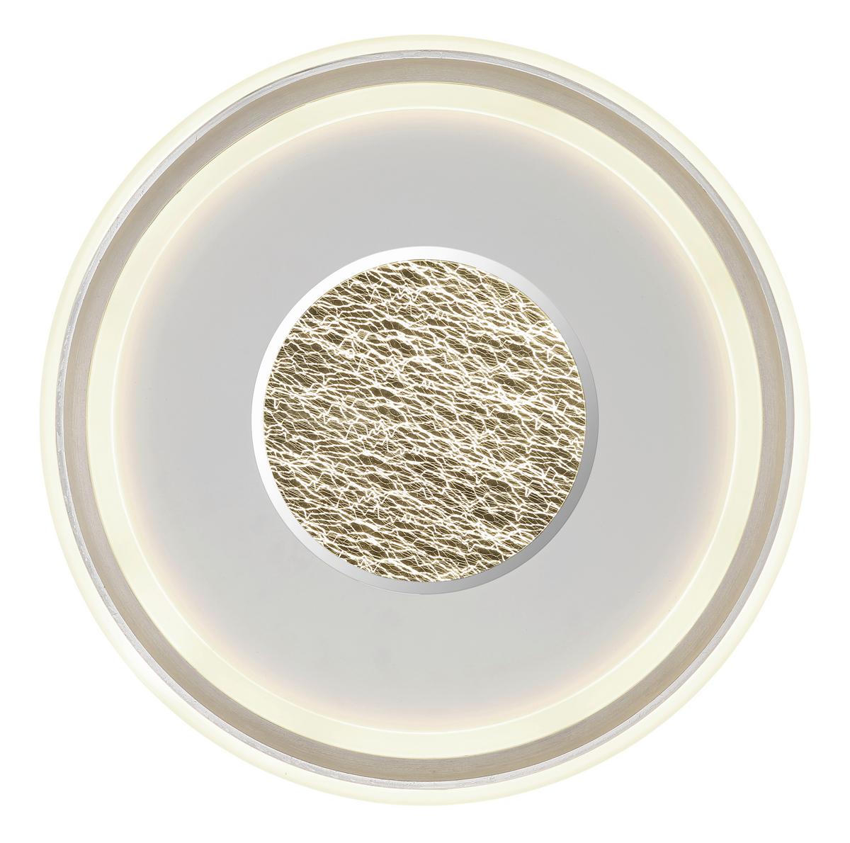 Led-deckenleuchte Eila Weiß Champagner D: 48 Cm - Champagner/Weiß, Design, Kunststoff/Metall (48/7,5cm) - Globo