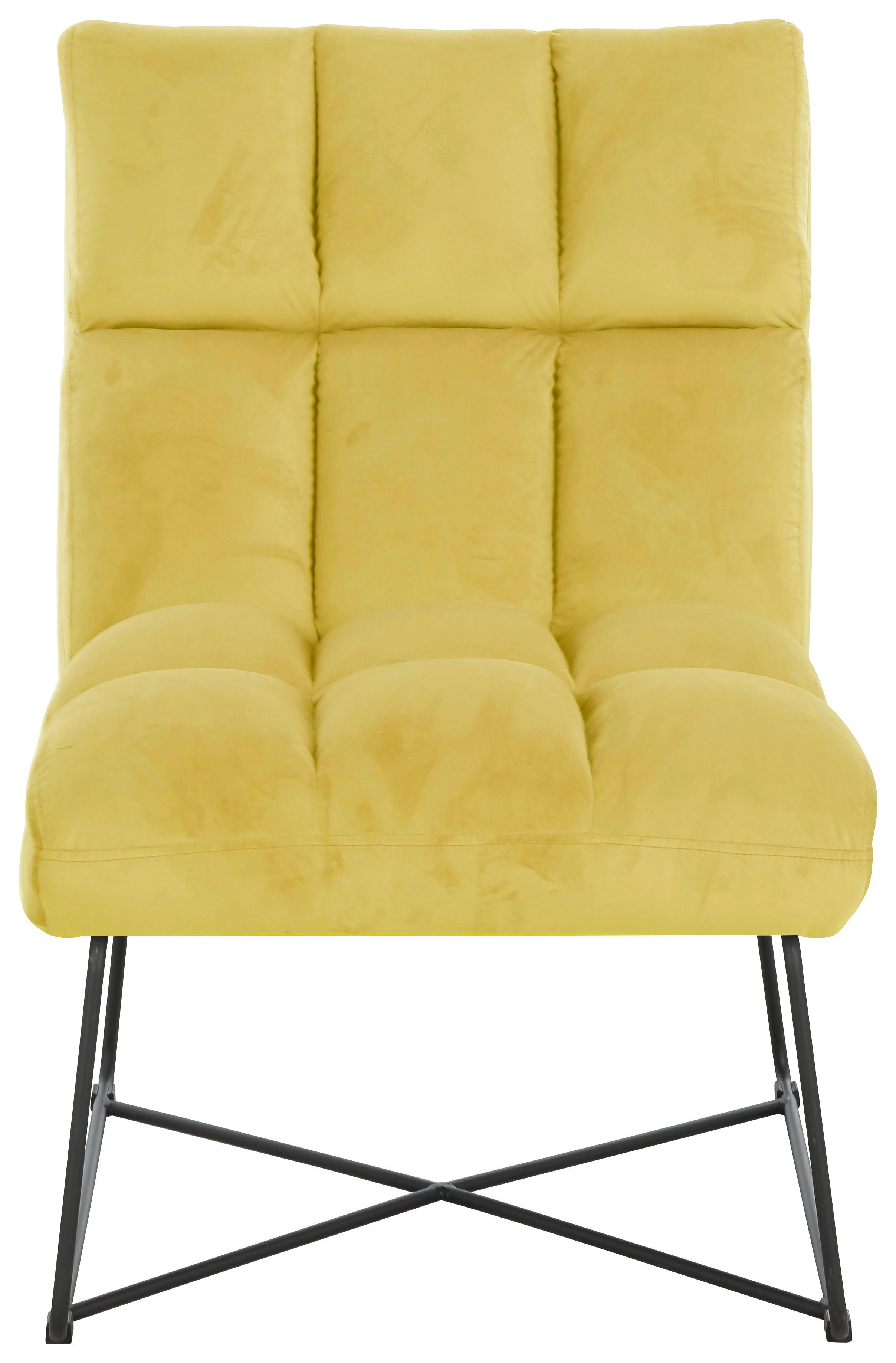 Sessel Enzo - Gelb/Schwarz, MODERN, Holz/Textil (62/86/87cm)