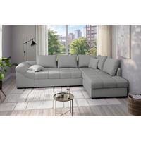 Eckschlafsofa Alvito Silberfarben S: 298x202 cm - Silberfarben/Schwarz, MODERN, Textil (298/202cm) - MID.YOU