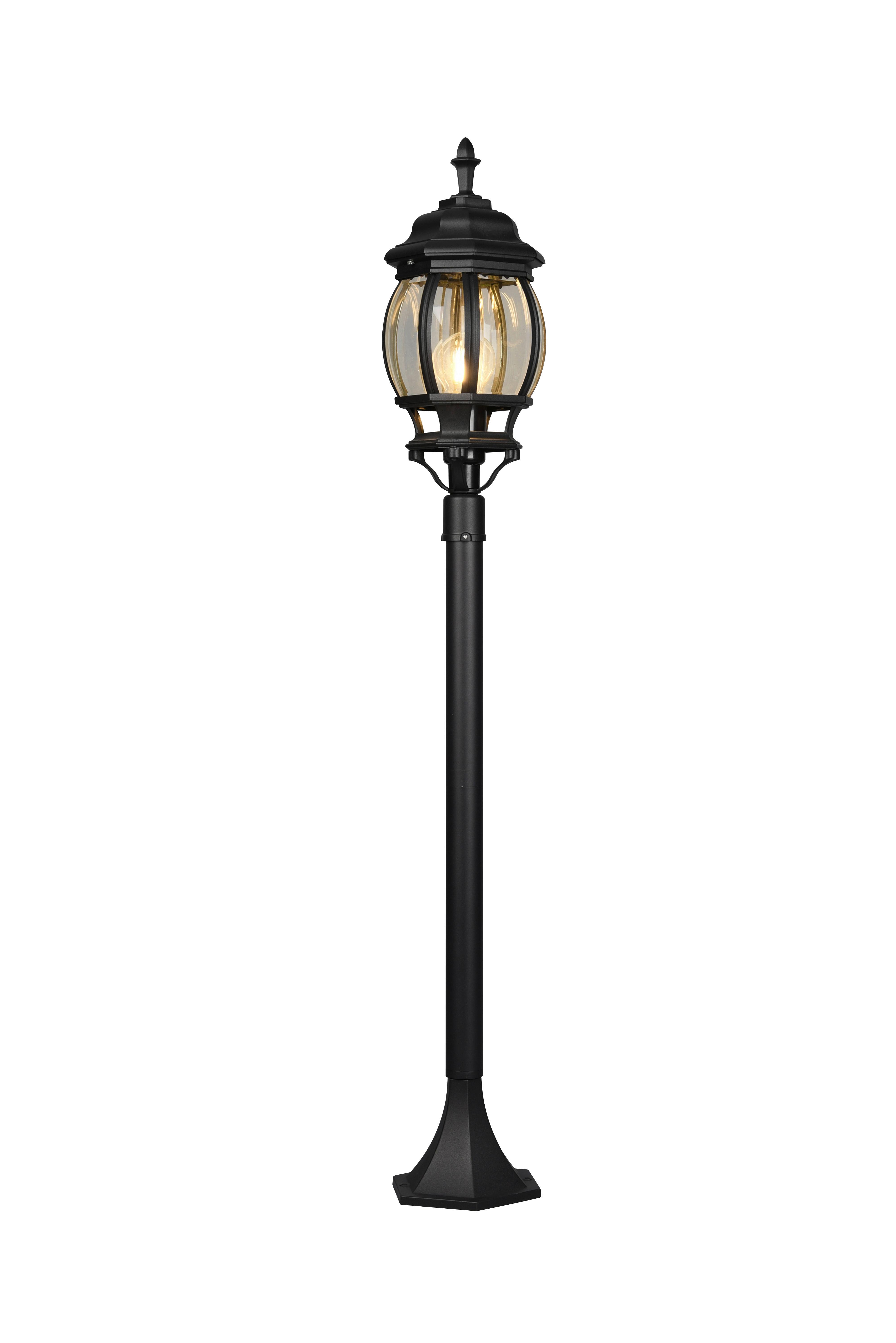 Wegeleuchte 406960132 Elvo - Klar/Schwarz, KONVENTIONELL, Glas/Metall (17/100cm) - Trio Leuchten