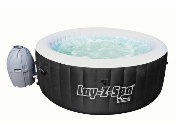 Whirlpool Aufblasbar Lay-Z-Spa Miami Ø 180 X H 66 cm - Schwarz/Weiß, KONVENTIONELL, Kunststoff (180/66cm) - Bestway
