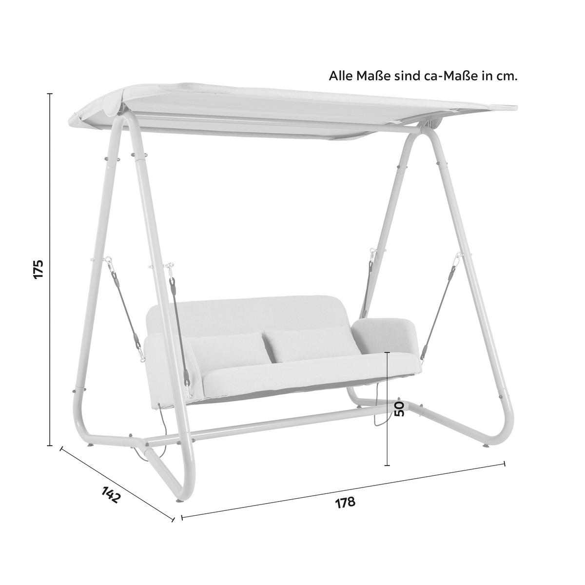 Hollywoodska hojdačka ILVA BLU sivá - svetlosivá, Modern, kov/textil (178/175/142cm) - Bessagi Garden