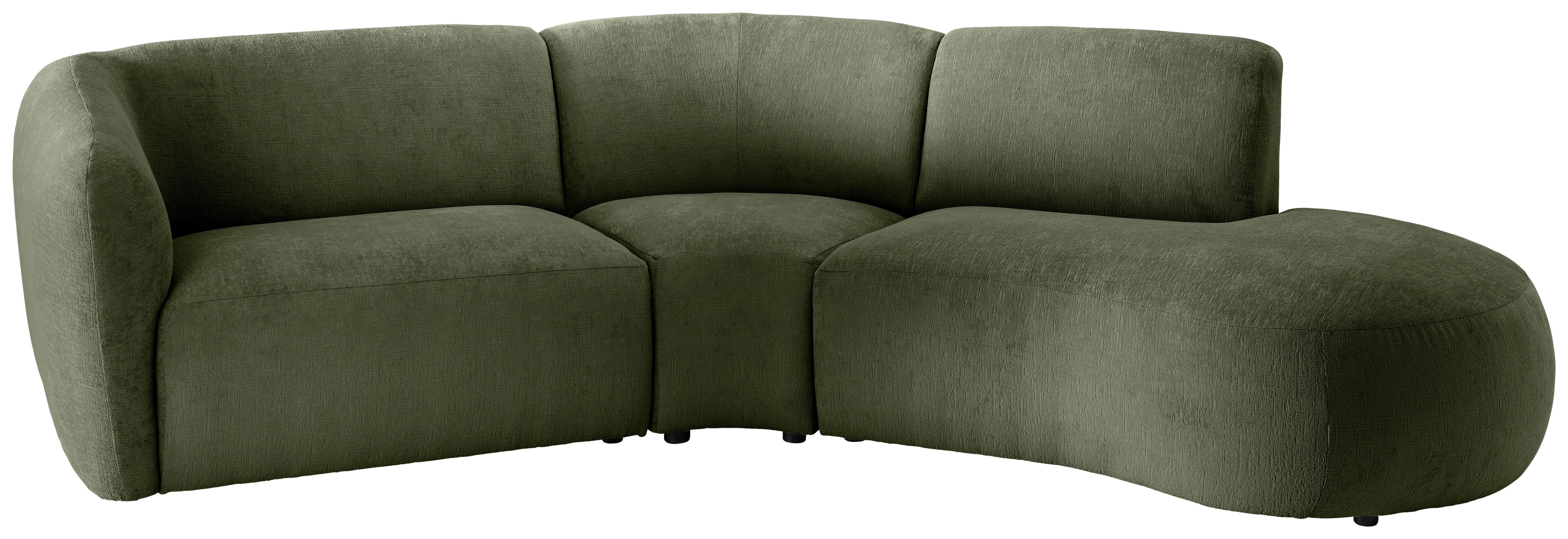 Ecksofa Jesi, Grün S: 276x182 Cm - Schwarz/Grün, MODERN, Textil (276/182cm) - Livetastic