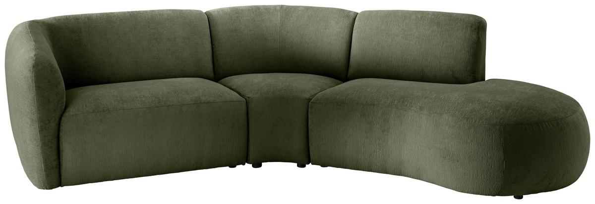 Ecksofa Jesi, Grün S: 276x182 Cm - Schwarz/Grün, MODERN, Textil (276/182cm) - Livetastic