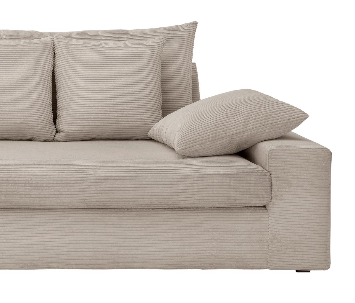 Viersitzer-sofa Avellino Beige B: 308 Cm - Beige/Schwarz, MODERN, Textil (308/80/140cm) - Livetastic