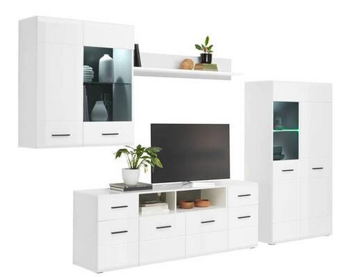 Vitrine Avanti Anthrazit/Weiß B: 90 cm - Anthrazit/Weiß, MODERN, Glas/Holzwerkstoff (90/164/41cm) - Hom`in