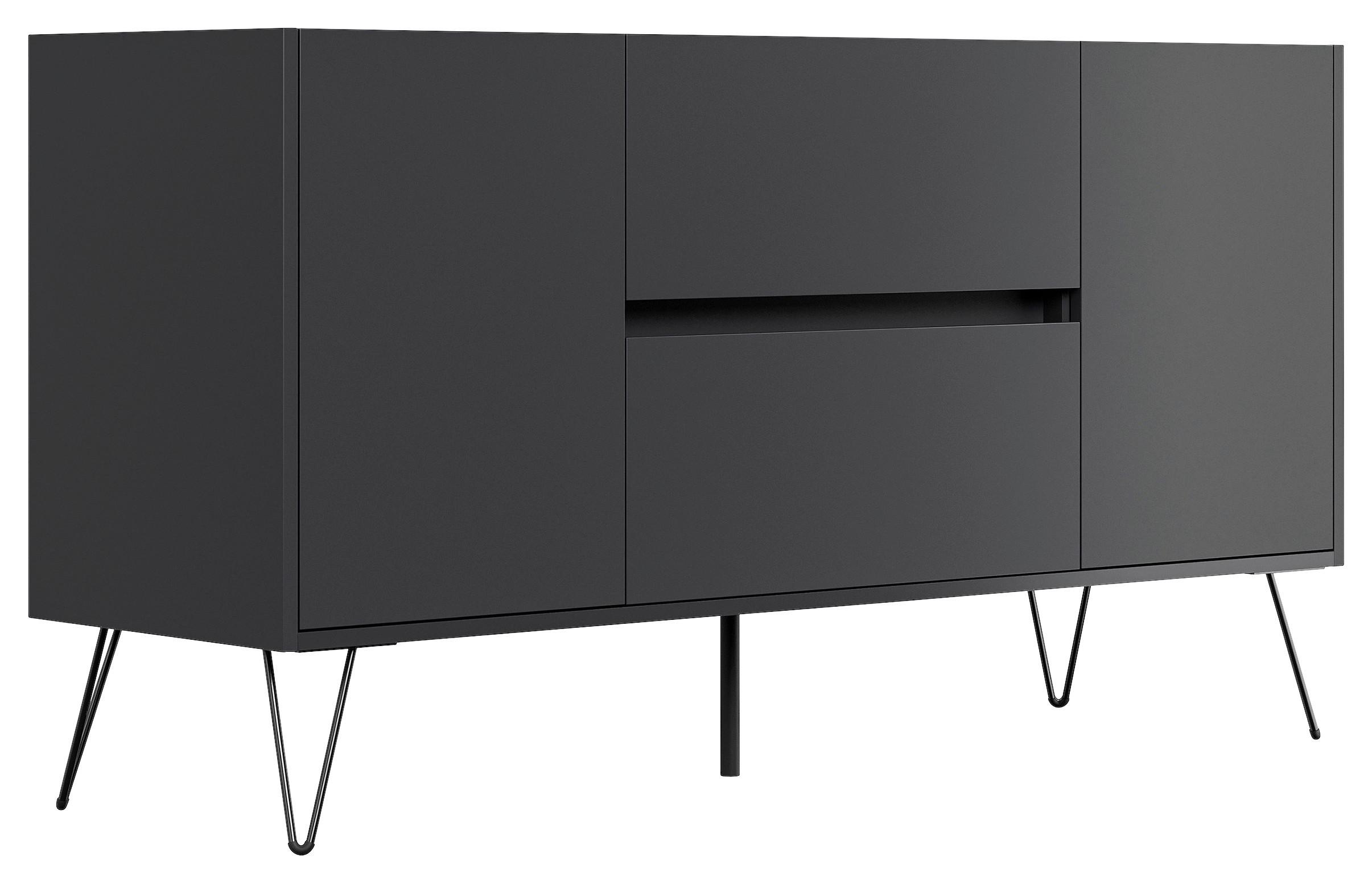 Sideboard Posseik Industrial Graphit/Eichefarben B: 139 cm