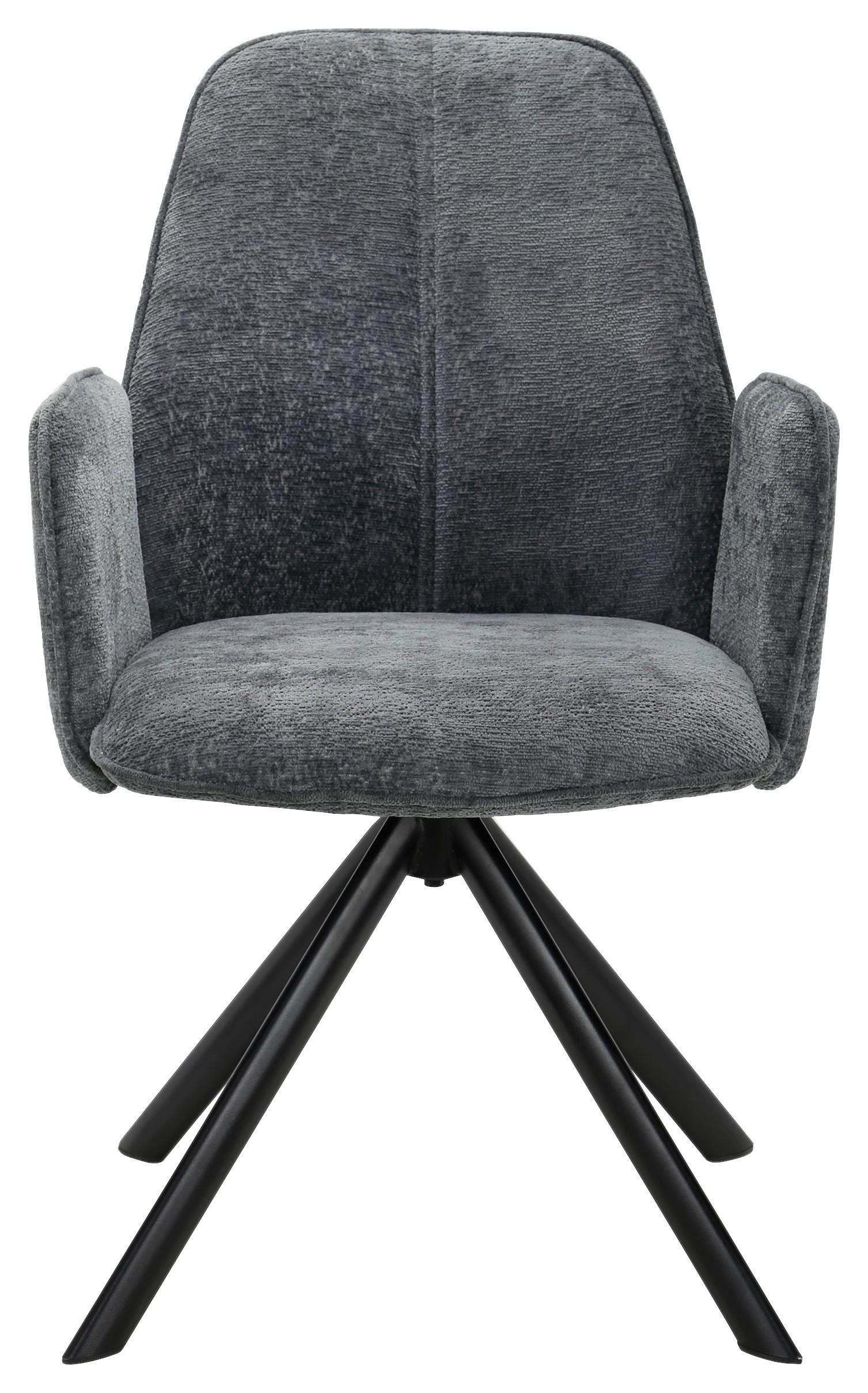 Židle s područkami ETA šedá - šedá/černá, Moderní, kov/dřevo (54/88/60cm) - Mömax