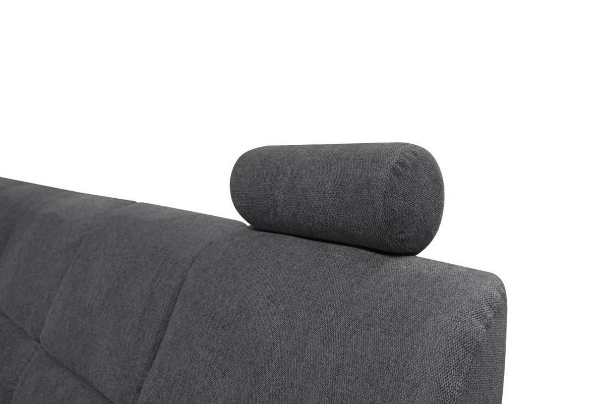 Sedačka MARSYLIA, levá, tmavě šedá - černá/barvy stříbra, Design, kov/dřevo (216/270cm) - MID.YOU