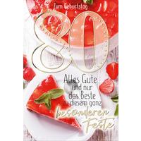 Billett Geburstag Zahl 80 - Multicolor, Basics, Papier/Kunststoff (12/18/2cm)