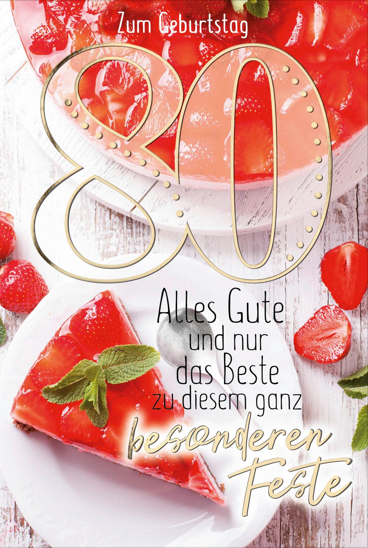 Billett Geburstag Zahl 80 - Multicolor, Basics, Papier/Kunststoff (12/18/2cm)