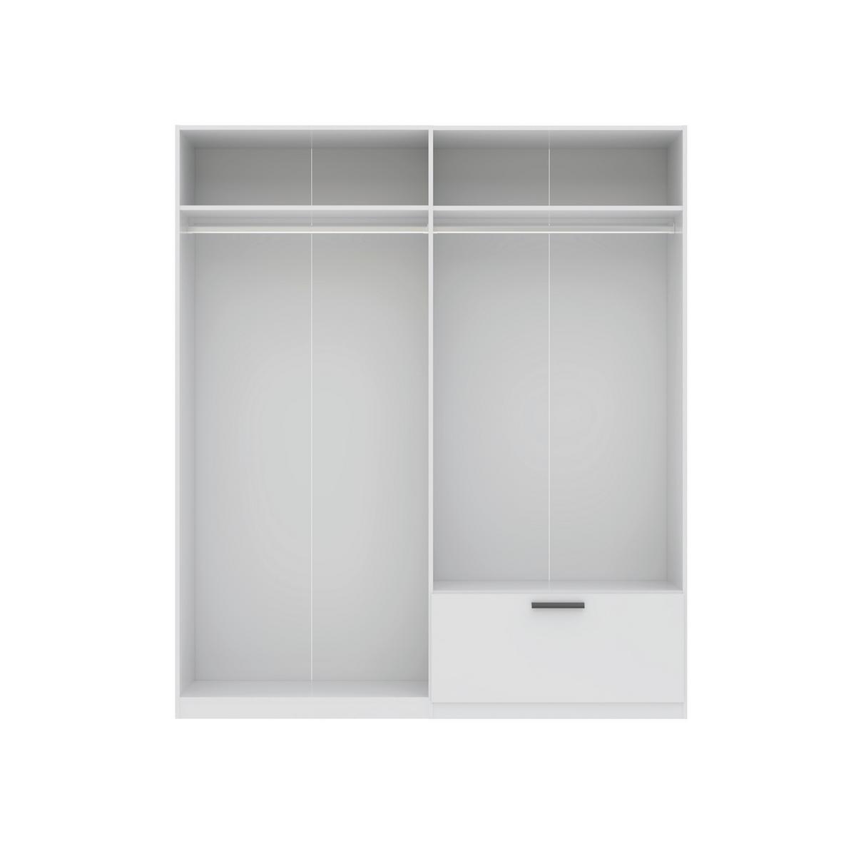 Šatníková skriňa Milos MILOS 4T1S - čierna/biela, Modern, kompozitné drevo/plast (180/210/52cm)